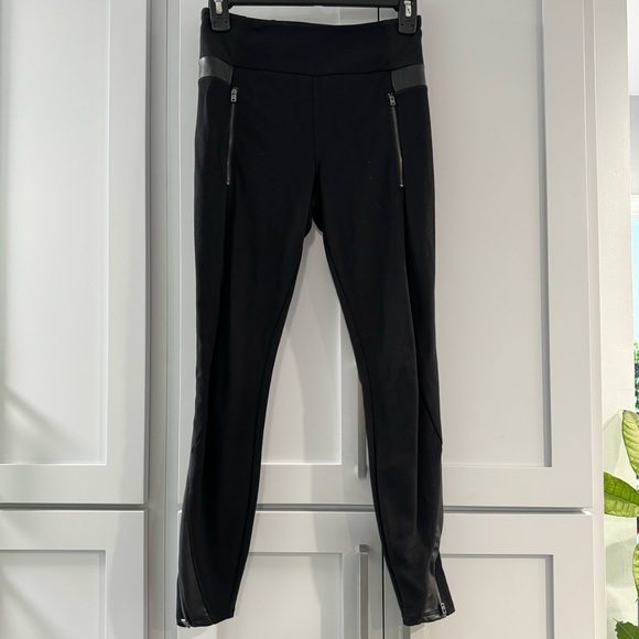 Athleta Luxe Ponte Legging with Faux Leather Trim XSP - Picture 2 of 8